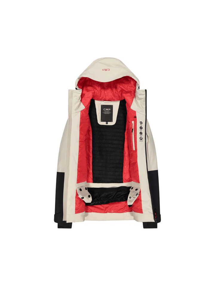 CMP Råhvid Fix Hood Dame Skijakke XS CMP