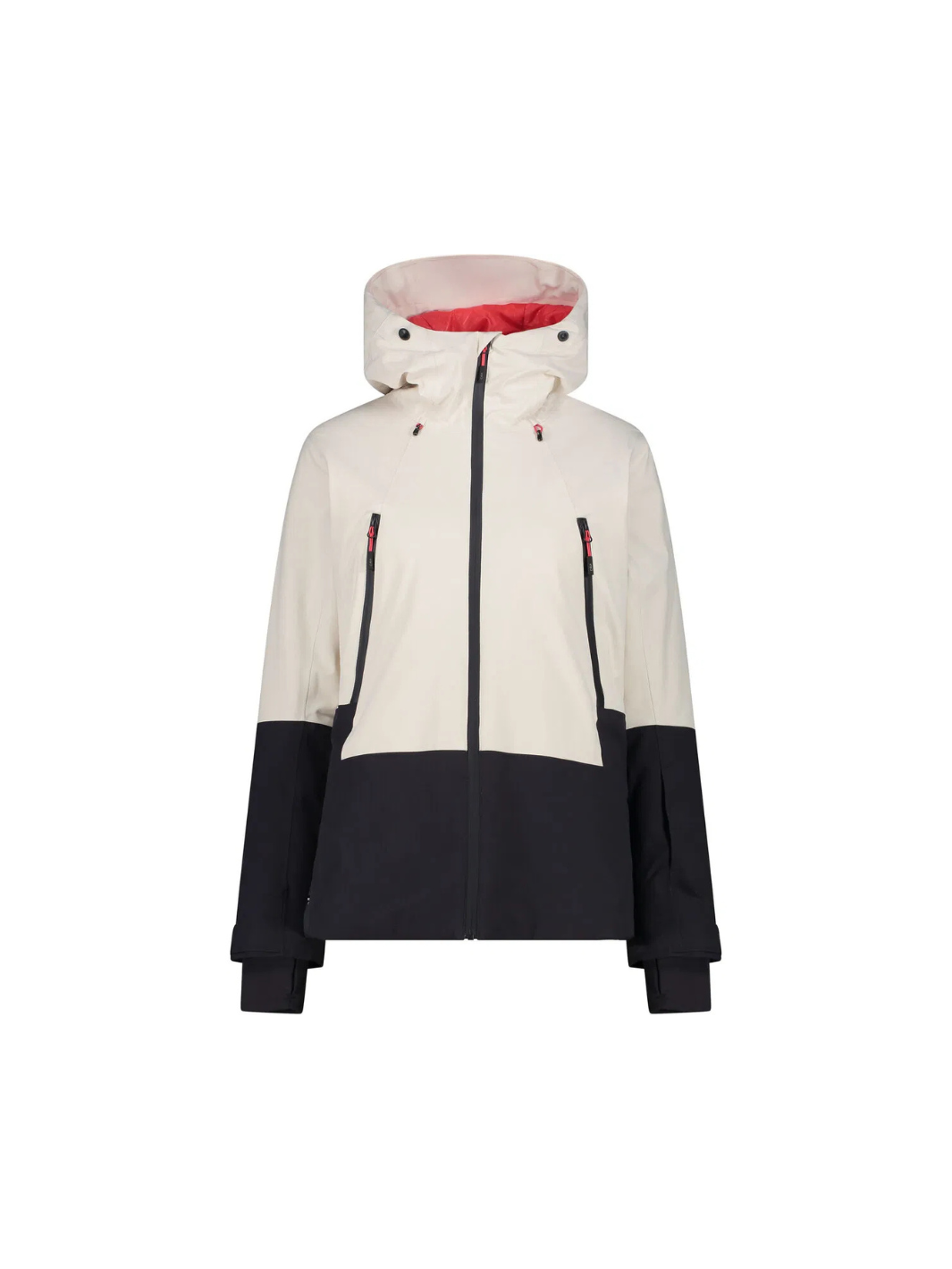 CMP råhvid Fix Hood dame skijakke. Materialet er 100% polyester