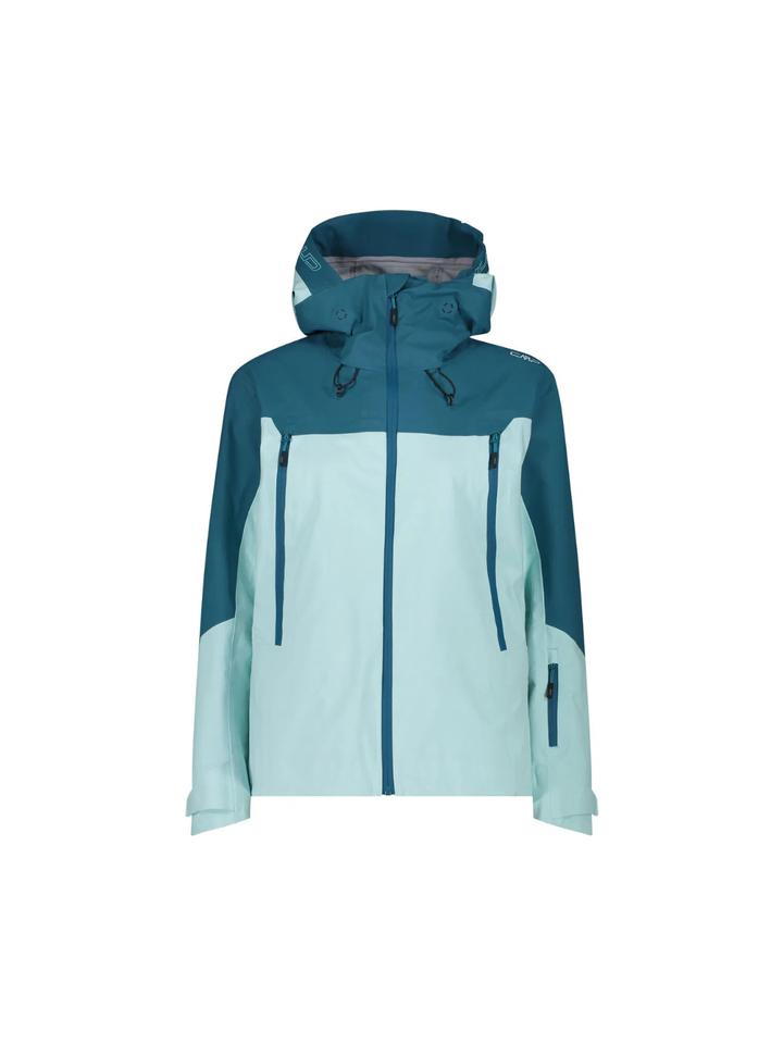 CMP Turkis Fix Hood 3-Layer Dame Skijakke. Materialet er 100% polyester