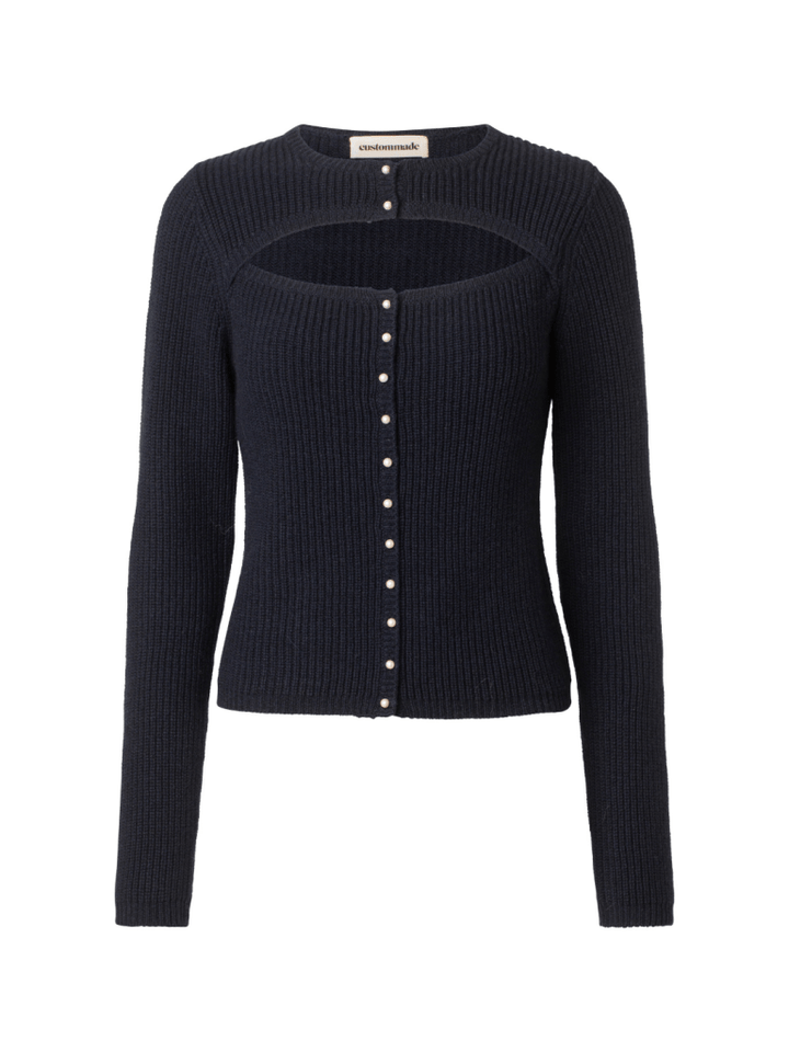 Gennemknappet Mørkeblå Custommade Viah Strik 34/XS Custommade