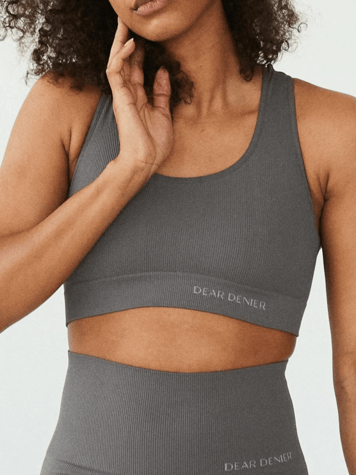 Grå Sømløs Dear Denier Rib Sports Bra S/M Dear Denier