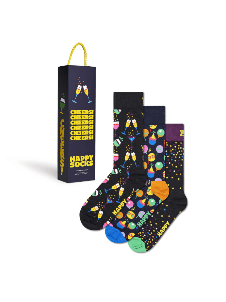 Happy Socks 3 - Pack Fest Gaveæske Til Ham 41 - 46 Happy Socks