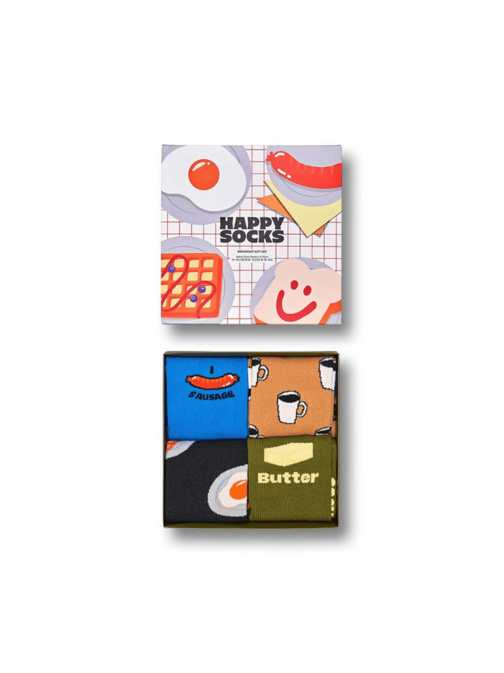 Happy Socks 4 - Pack Morgenmads Gaveæske Til Ham 41 - 46 Happy Socks