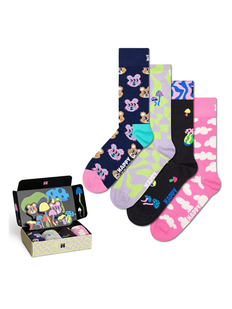 Happy Socks 4 - Pack Wonderland Gaveæske Til Ham 41 - 46 Happy Socks