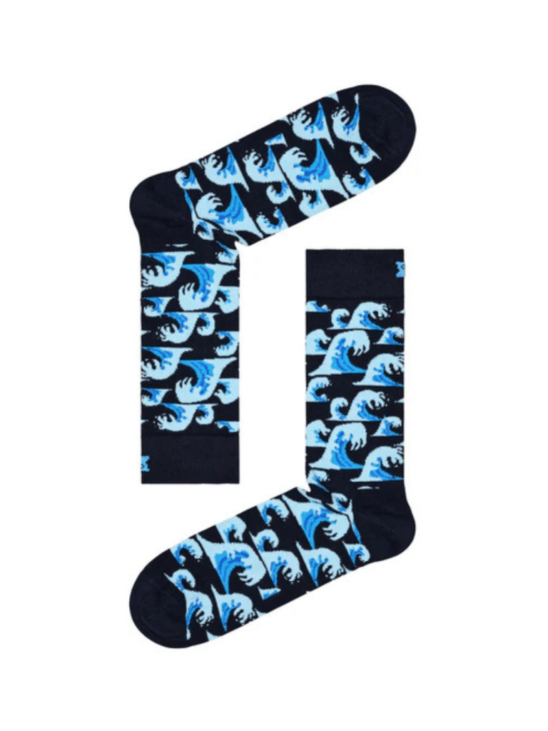 Happy Socks Mørkeblå Med Bølger 41 - 46 Happy Socks