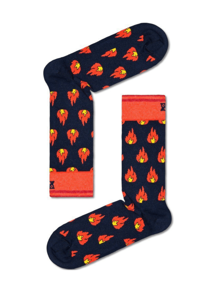Happy Socks Mørkeblå Med Flammer 41 - 46 Happy Socks