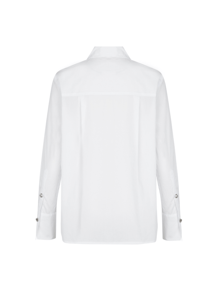 Hvid Bri Solid Custommade Skjorte Med Sølvknapper 34/XS Custommade