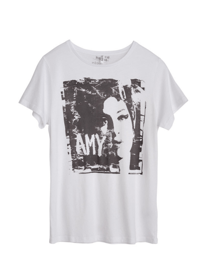 Hvid Icôn Amy Winehouse Dame T-Shirt XS 360° ICÔN