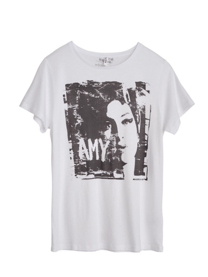 Hvid Icôn Amy Winehouse Dame T-Shirt XS 360° ICÔN