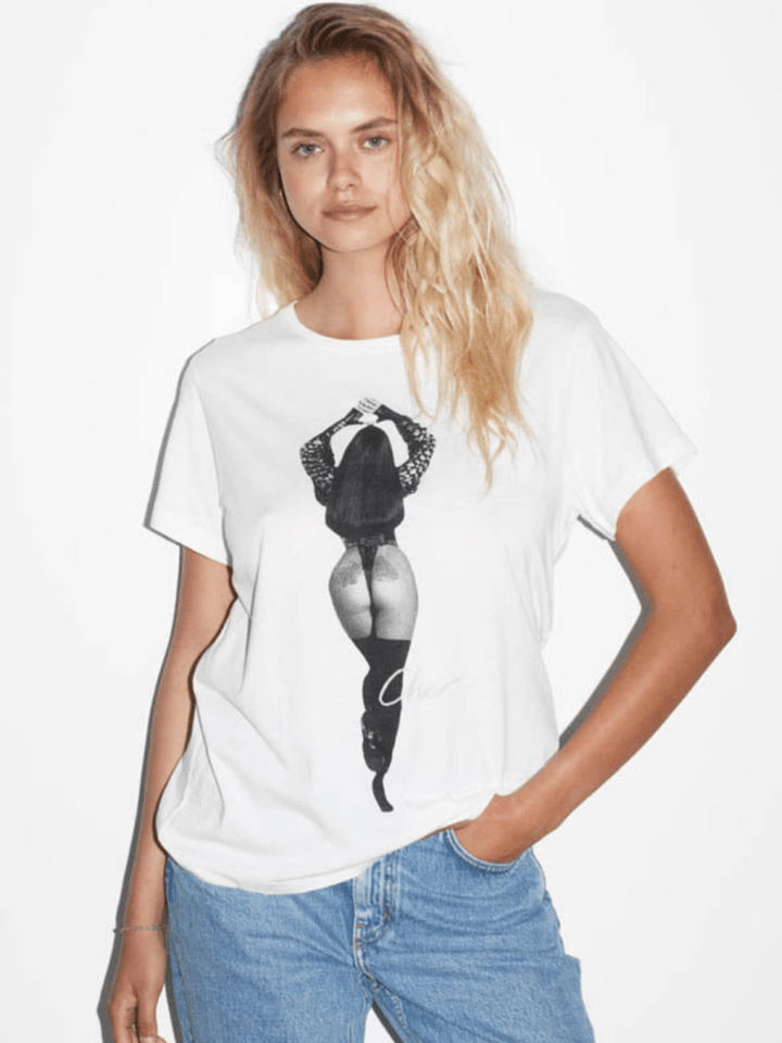 Hvid Icôn Cher Poze Dame T-Shirt XS 360° ICÔN