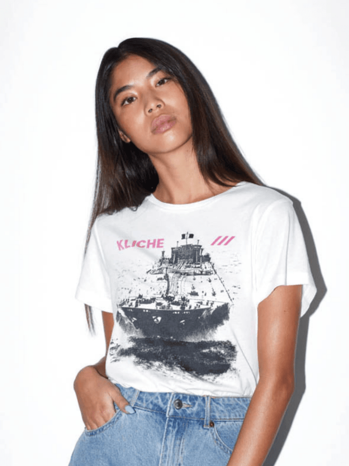 Hvid Icôn Kliché "Supertanker" Dame T-Shirt XS 360° ICÔN