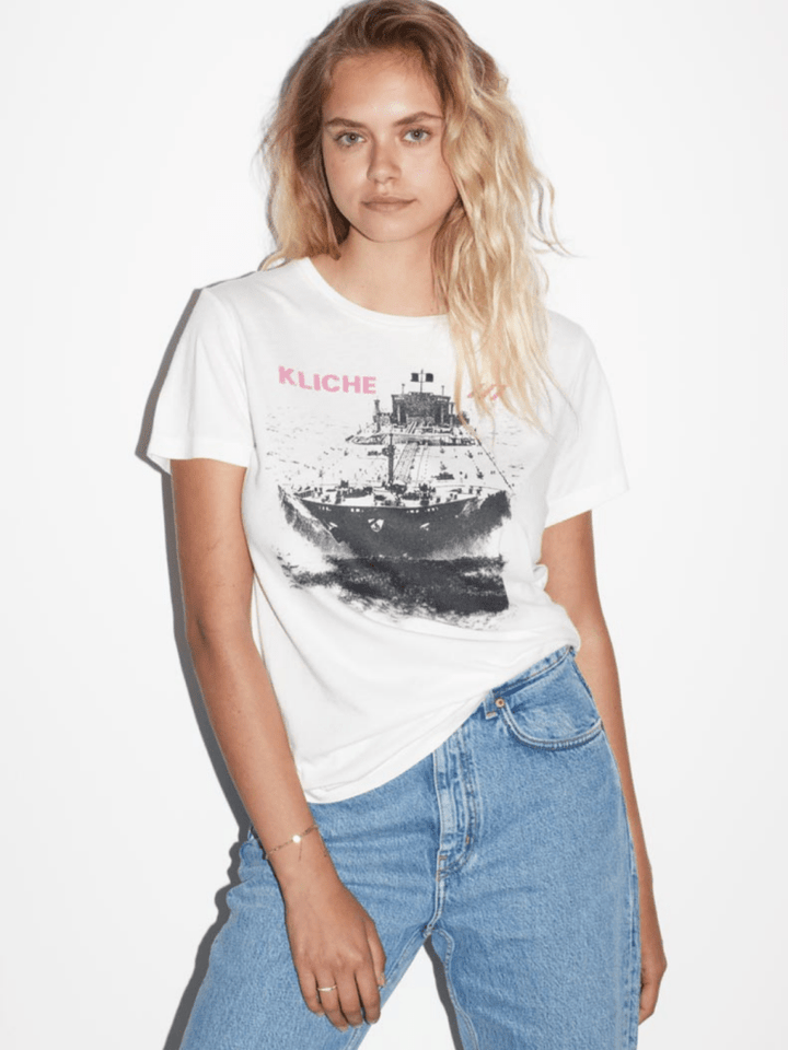 Hvid Icôn Kliché "Supertanker" Dame T-Shirt XS 360° ICÔN