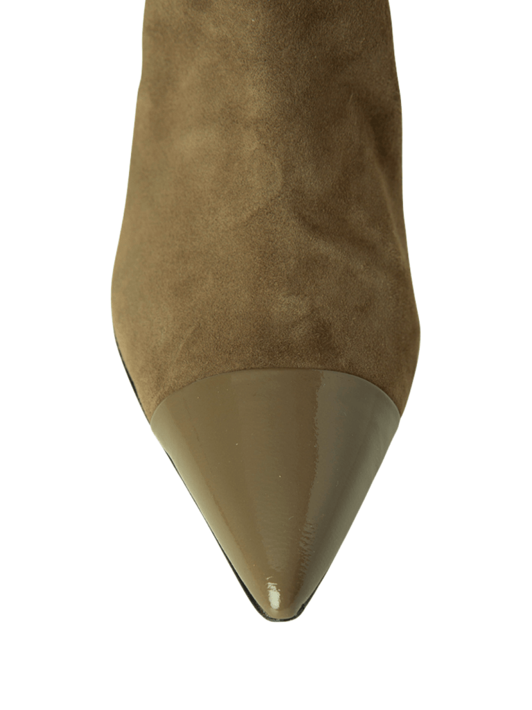 Khaki Amanda Custommade ankelstøvle med bindedetaljer 38 Custommade