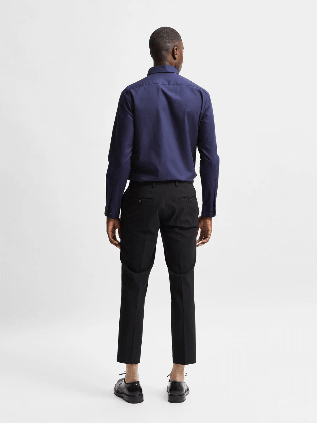 Klassisk Mørkeblå Selected Ethan Slim Fit Herre Skjorte Mørkeblå Selected