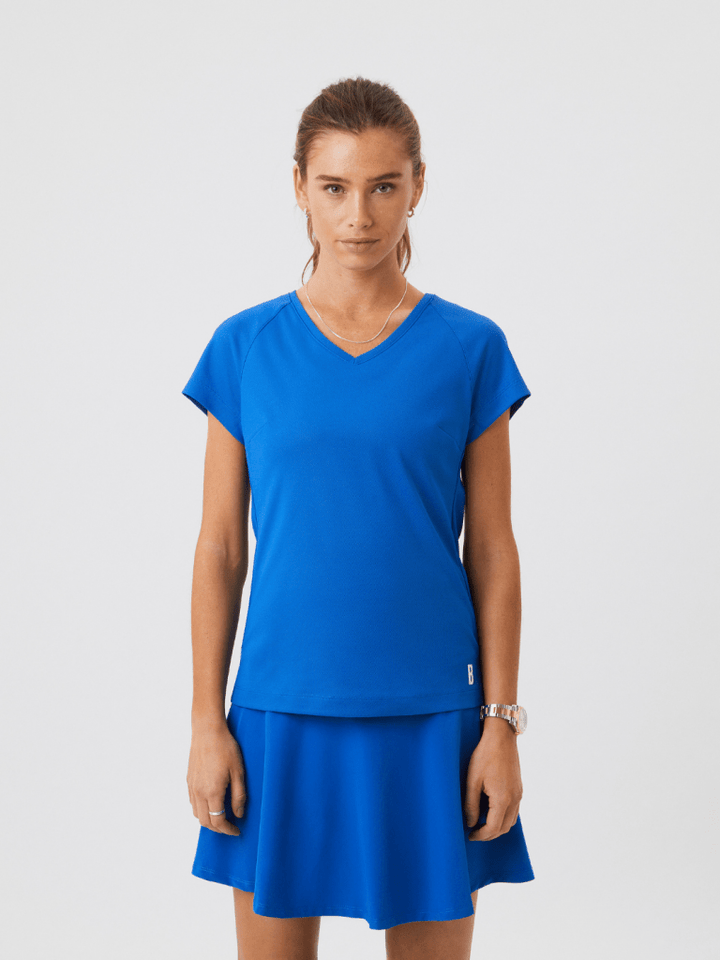 Koboltblå Björn Borg Dame Performance V - Hals T-Shirt S Björn Borg