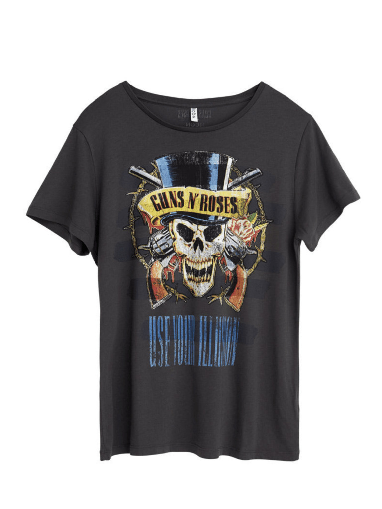 Koksgrå Icôn Dame Guns N' Roses Skull T-Shirt XS 360° ICÔN