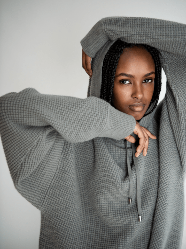 Lysegrå Nomi Månestråle Cashmere Hoodie 0/XS Månestråle