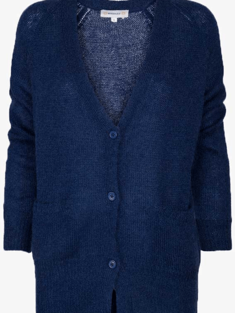 Mørkeblå Clawson Månestråle Cardigan i Mohair 0/XS Månestråle