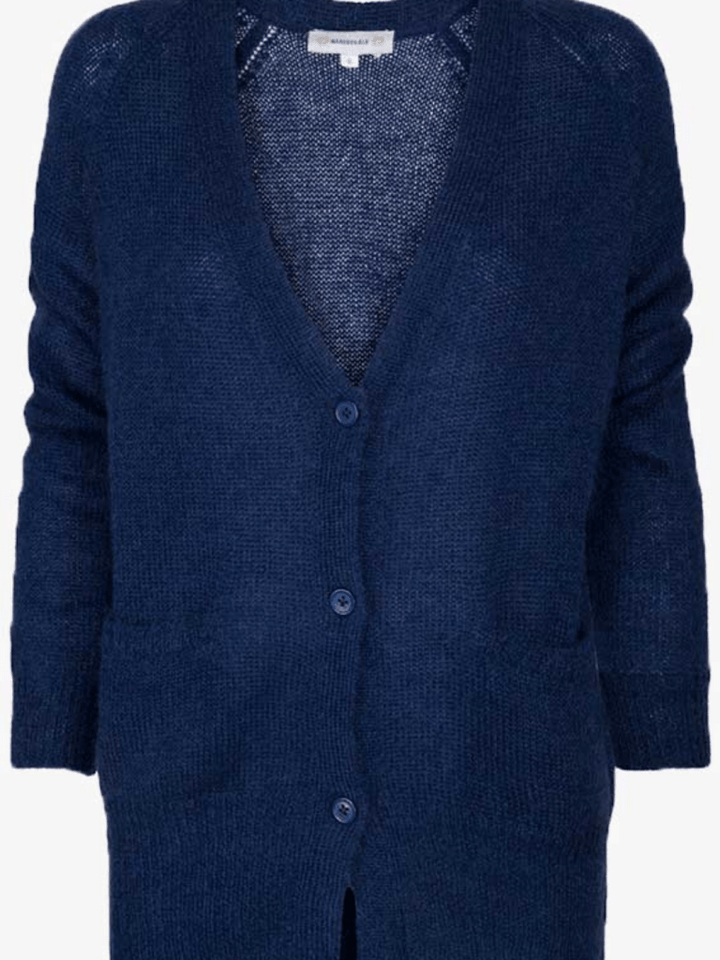 Mørkeblå Clawson Månestråle Cardigan i Mohair 0/XS Månestråle