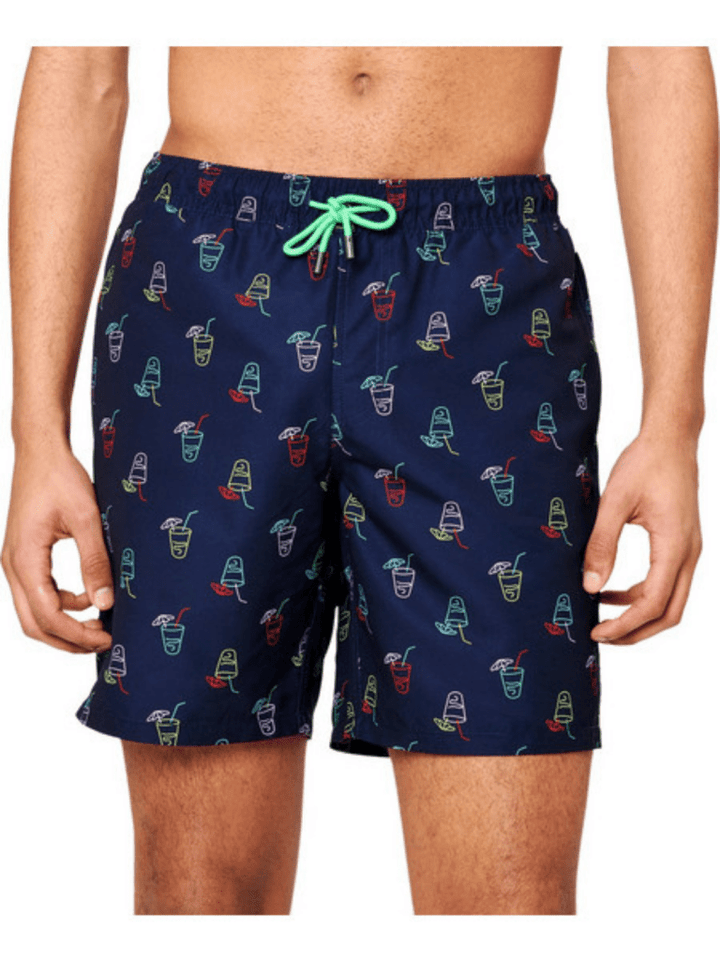 Mørkeblå Happy Socks Badeshorts Med Drinks Motiver S Happy Socks