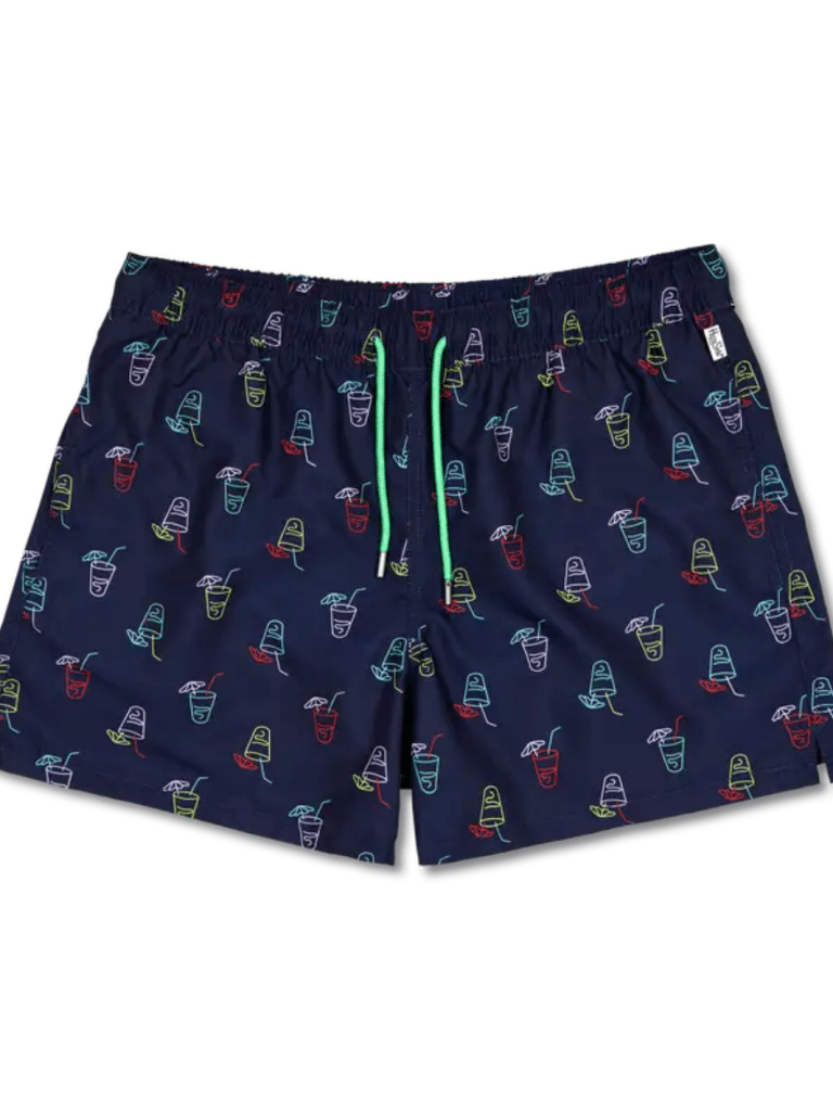 Mørkeblå Happy Socks Badeshorts Med Drinks Motiver S Happy Socks