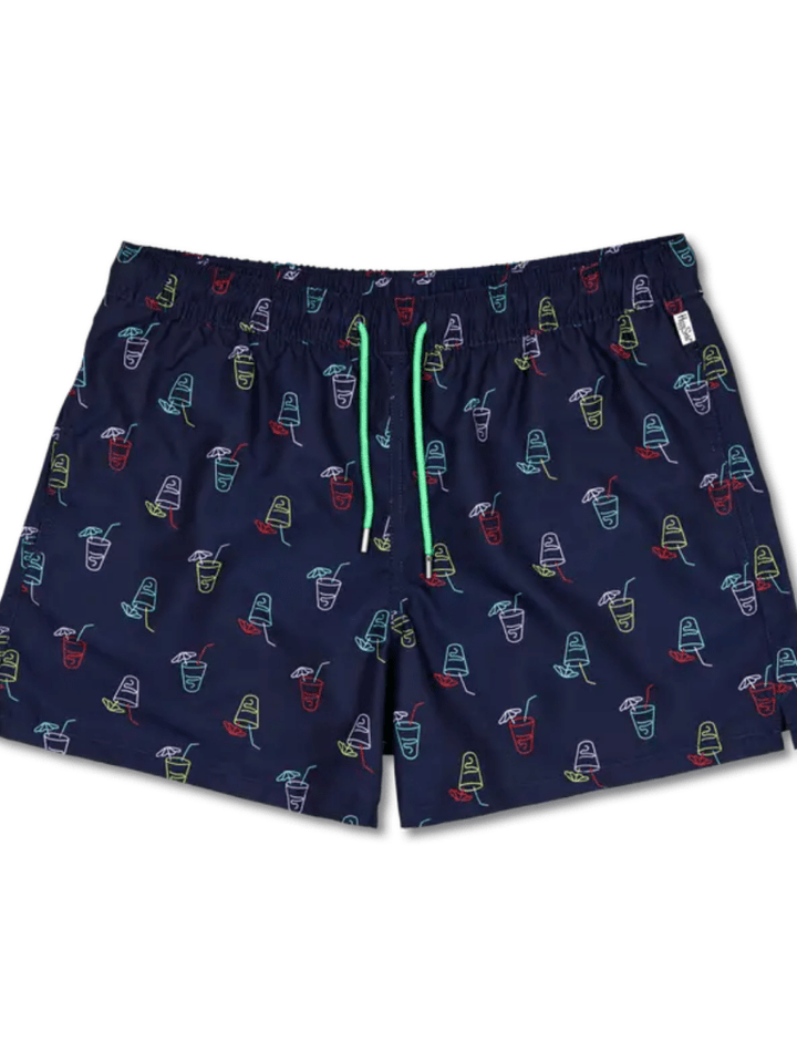 Mørkeblå Happy Socks Badeshorts Med Drinks Motiver S Happy Socks