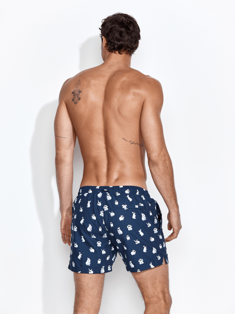 Mørkeblå Panos Emporio Herre Badeshorts Med Bunny`s M Panos Emporio