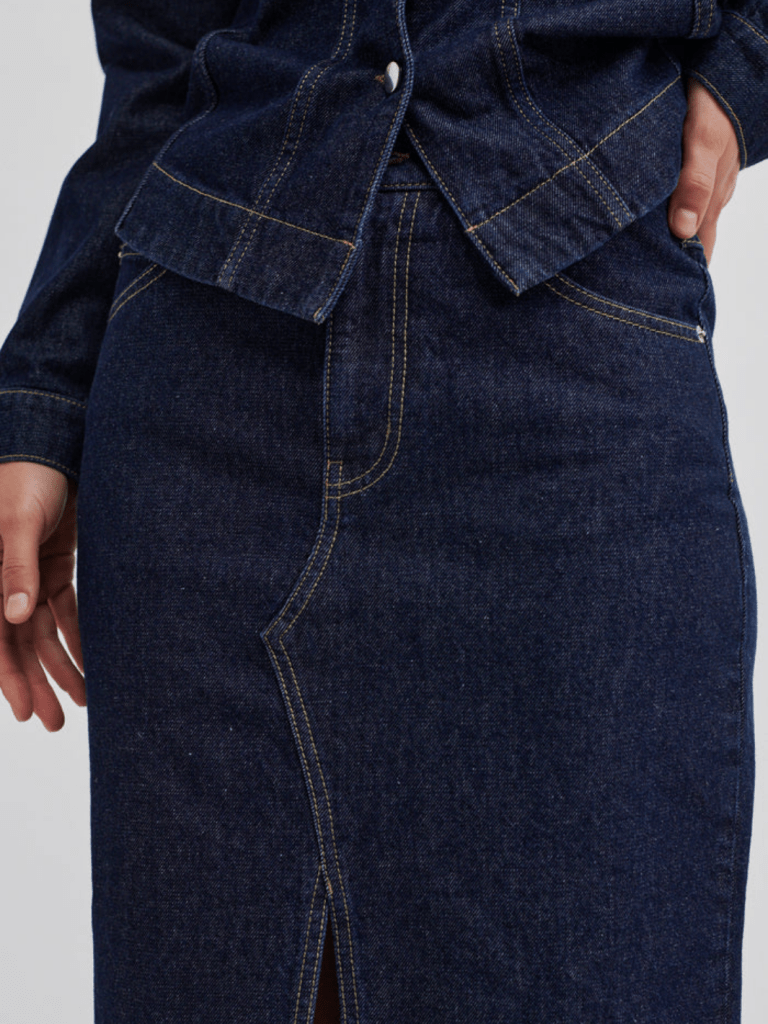 Mørkeblå Second Female Columbus Denim Nederdel XS Second Female
