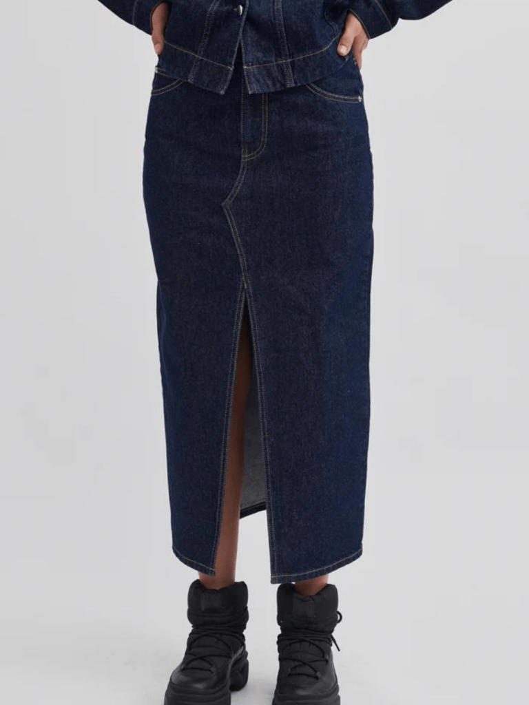 Mørkeblå Second Female Columbus Denim Nederdel XS Second Female