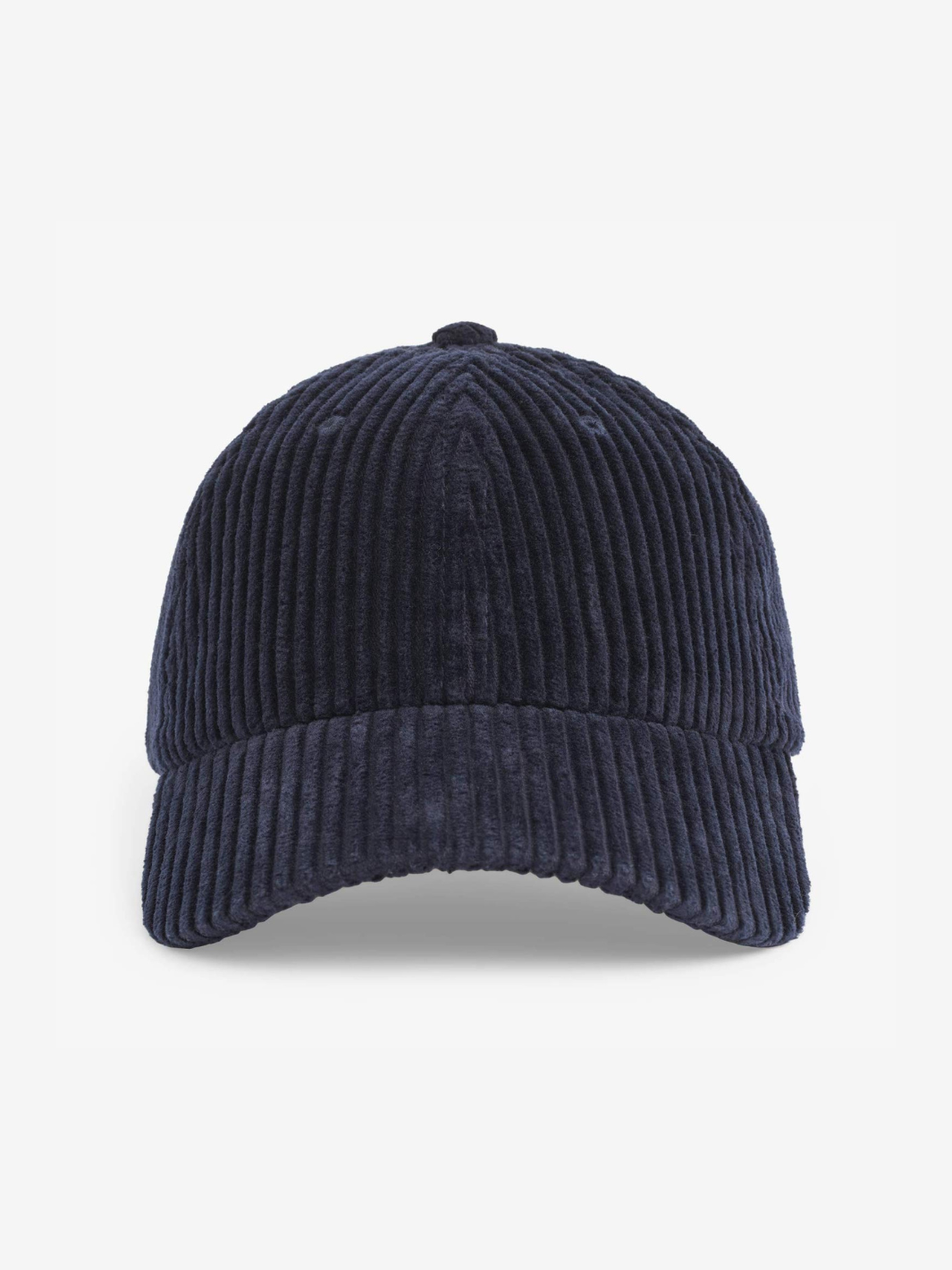 Navy Upfront baseball kasket i bredriflet fløjl med justerbar rem, små åndehuller og forstærket inderside. 100% bomuld, One Size.