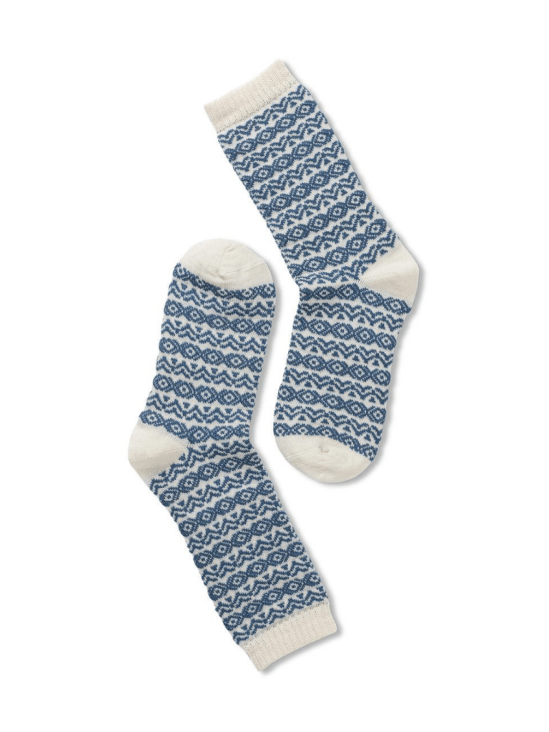 Note Offwhite Og Blå Dame Uldstrømpe One Size ( 36 - 41 ) Note