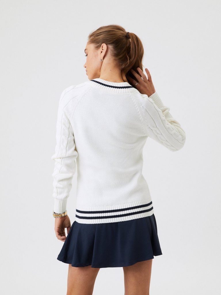 Offwhite Björn Borg V - Hals Dame Kabel Strik XS Björn Borg