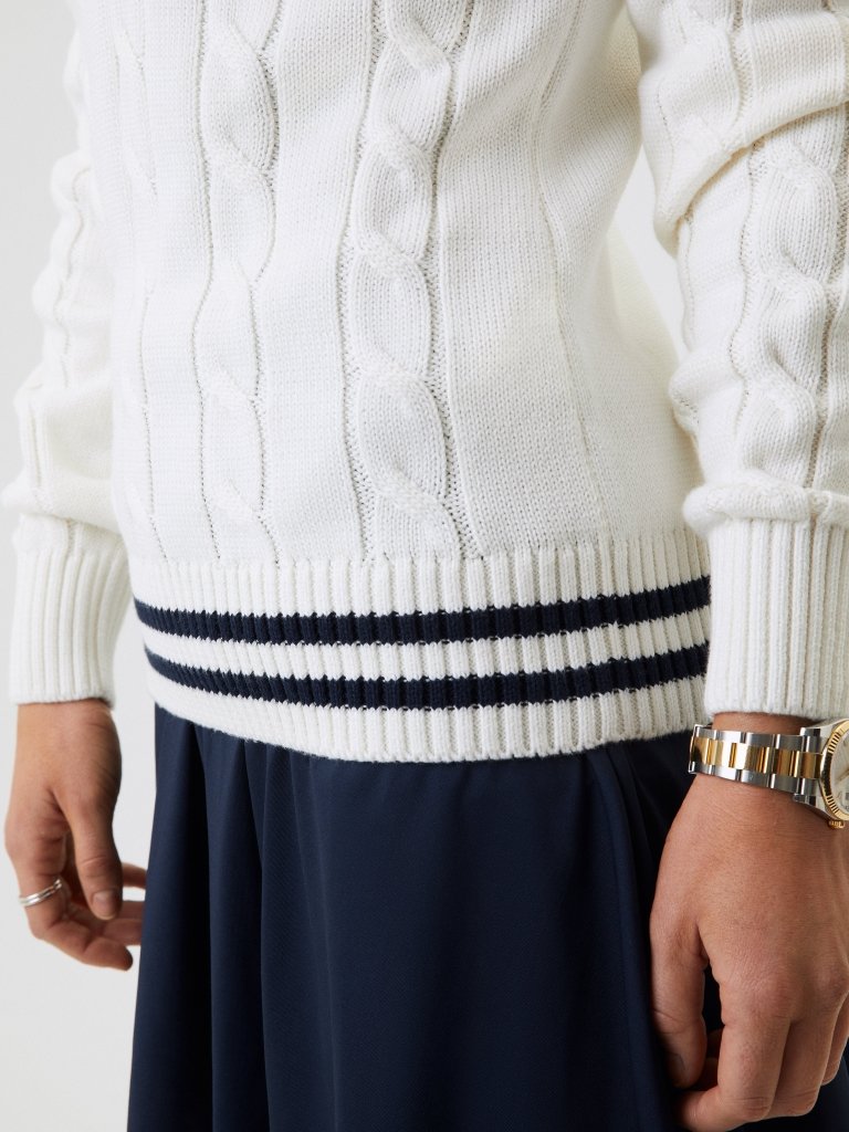 Offwhite Björn Borg V - Hals Dame Kabel Strik XS Björn Borg