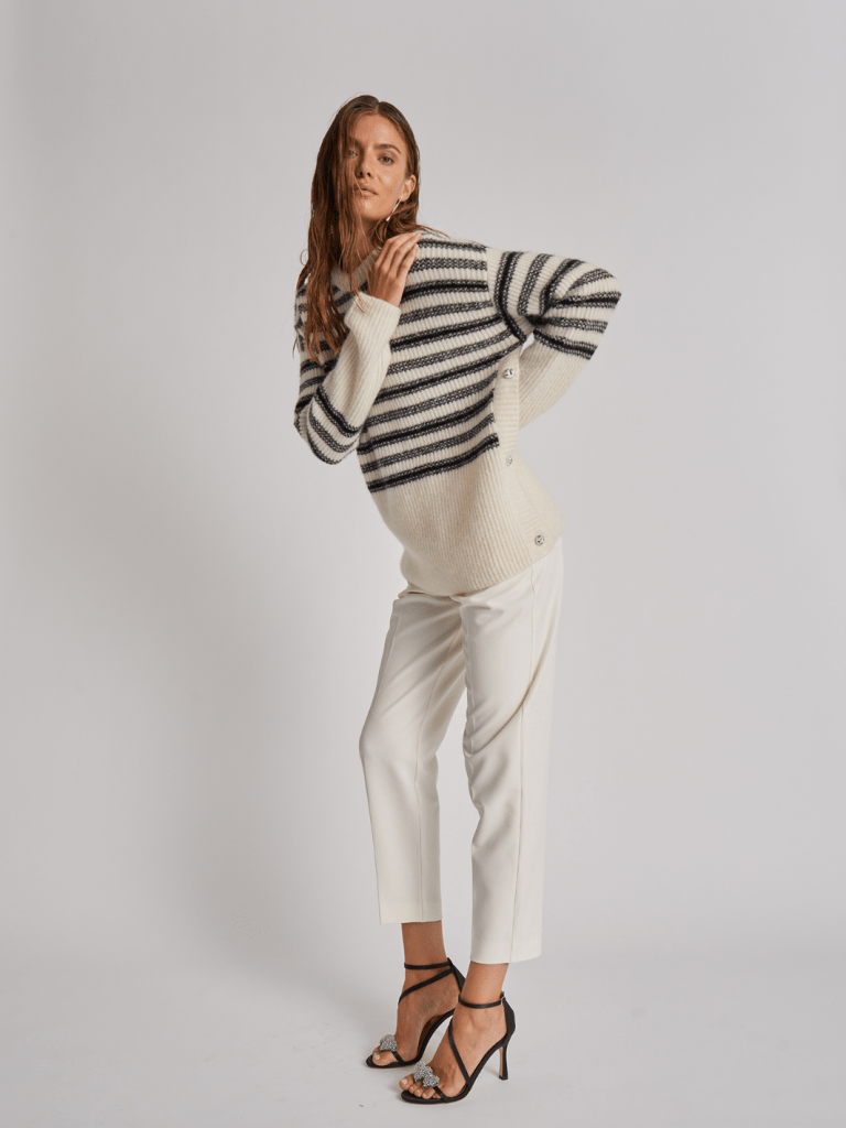 Offwhite Thilde Custommade Strik Med Striber 34/XS Custommade