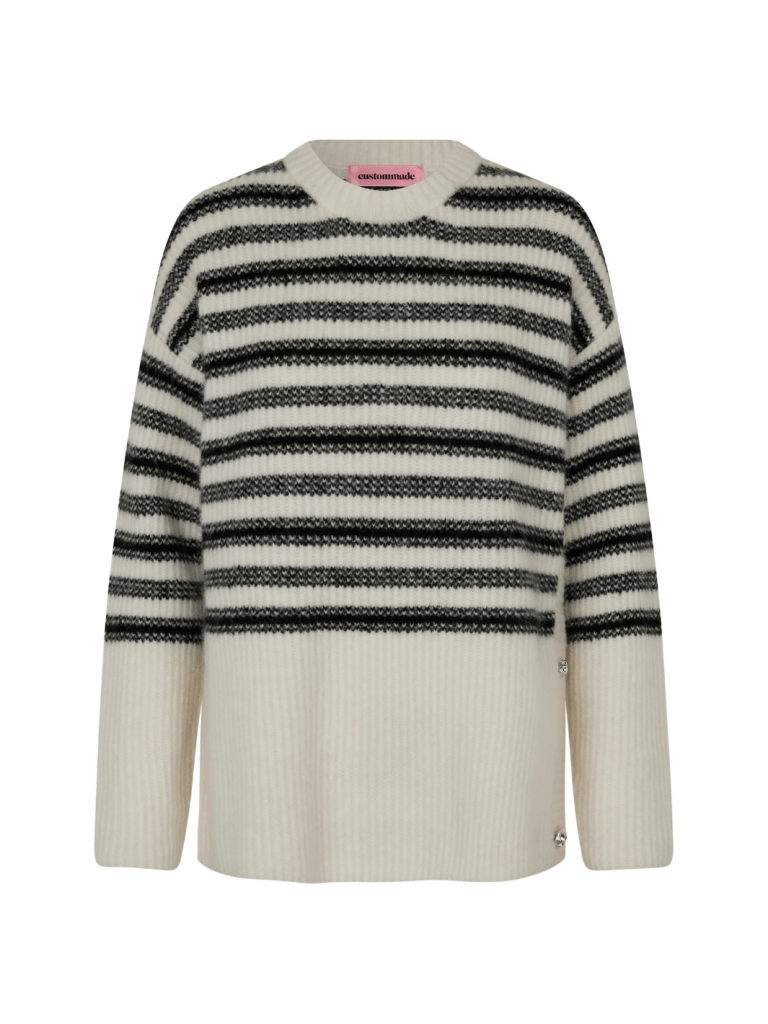 Offwhite Thilde Custommade Strik Med Striber 34/XS Custommade