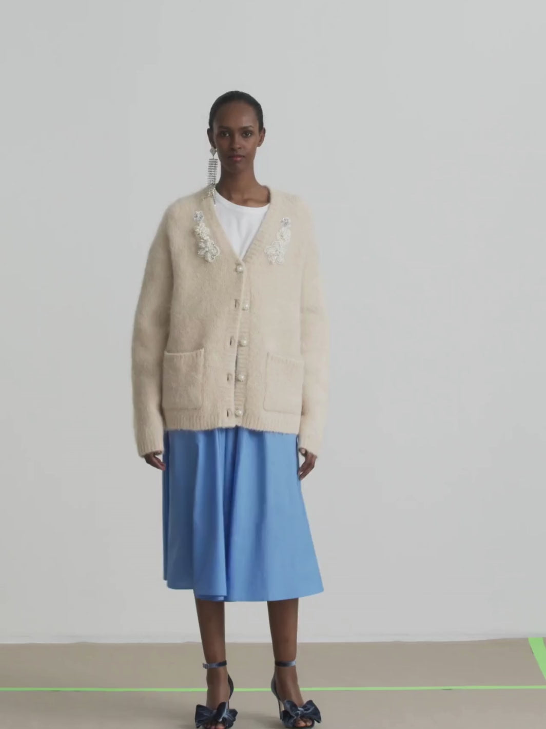 Cream Custommade Viannie Knit Cardigan By Numbers
