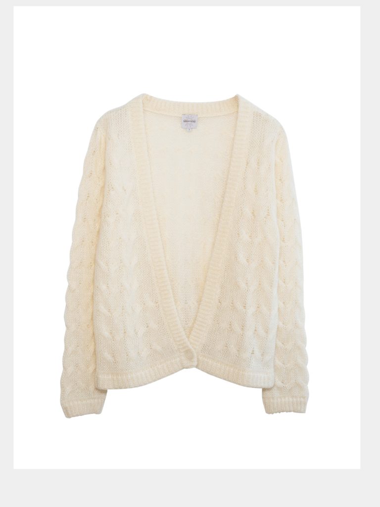 Råhvid Saga Månestråle Mohair Cardigan 0/XS Månestråle