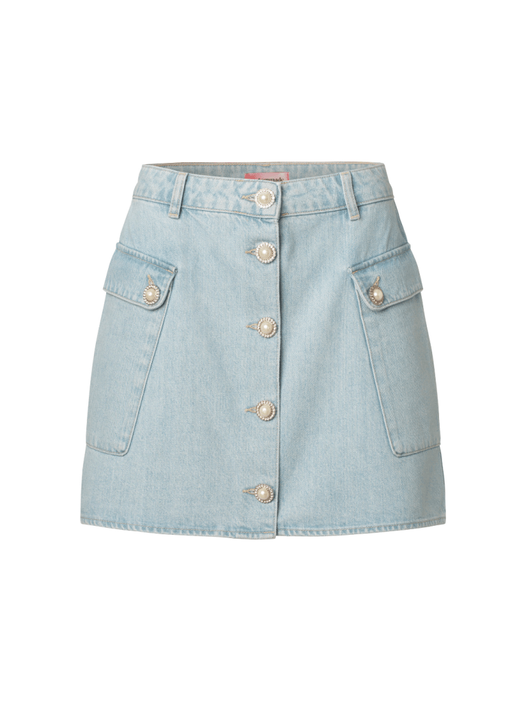 Riana Custommade nederdel produceret i lys denim 38/M Custommade