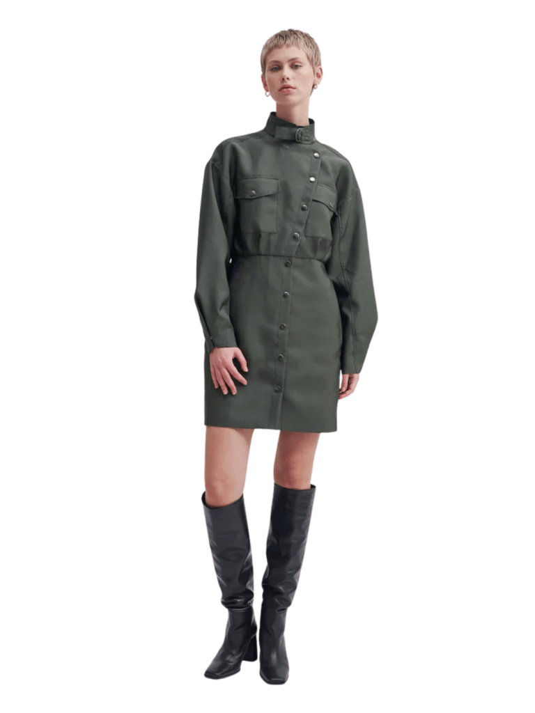 Second Female Armygrøn Elegance New Kjole XS Second Female