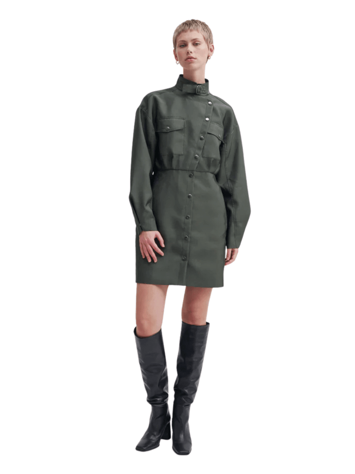 Second Female Armygrøn Elegance New Kjole XS Second Female