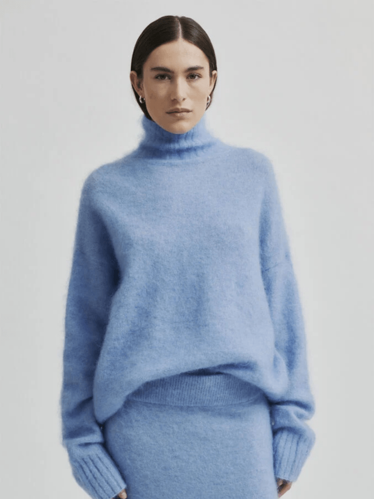 Second Female Lyseblå Ina Turtleneck Strik M Second Female