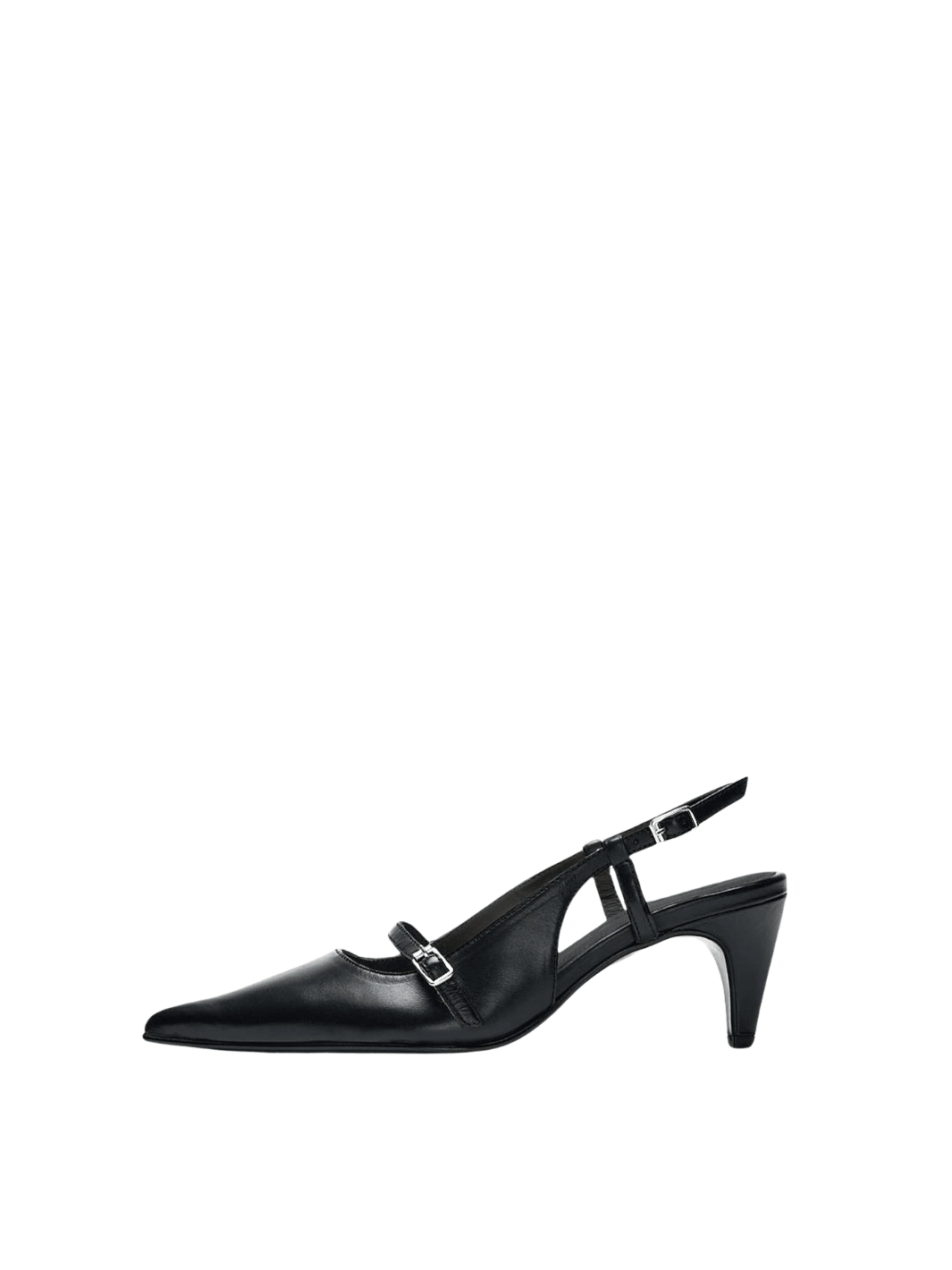 Selected Femme Sort Læder Slingback 37 Selected