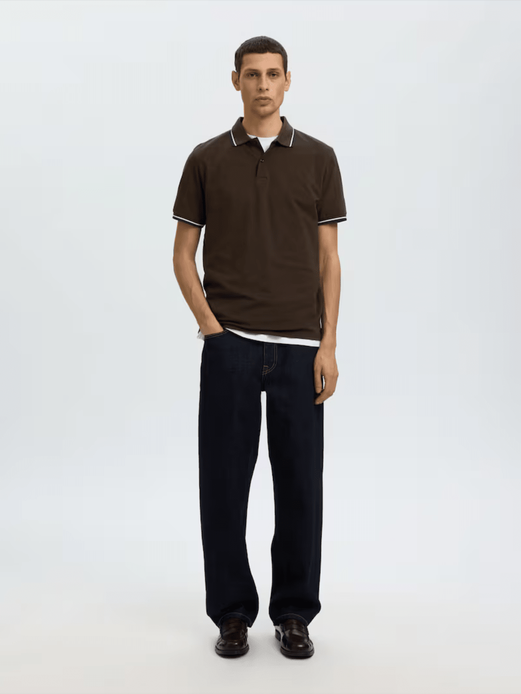 Selected Homme Mørkebrun Atlas Sport Polo mørkebrun Selected