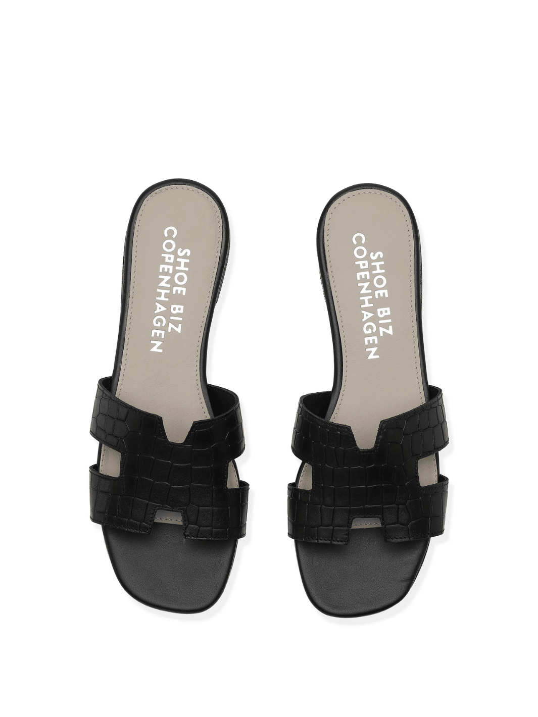 Shoe Biz Claire Croco Slipper I Sort Læder 35 Shoe Biz