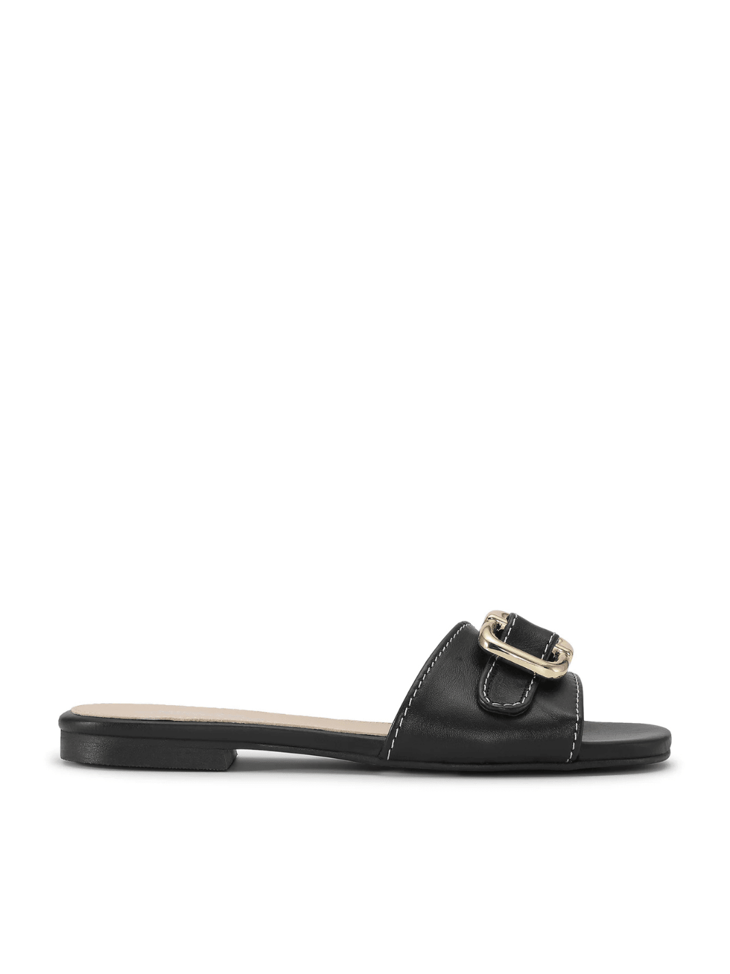 Shoe Biz Sort Phoenix Sandal Med Guldspænde 36 Shoe Biz