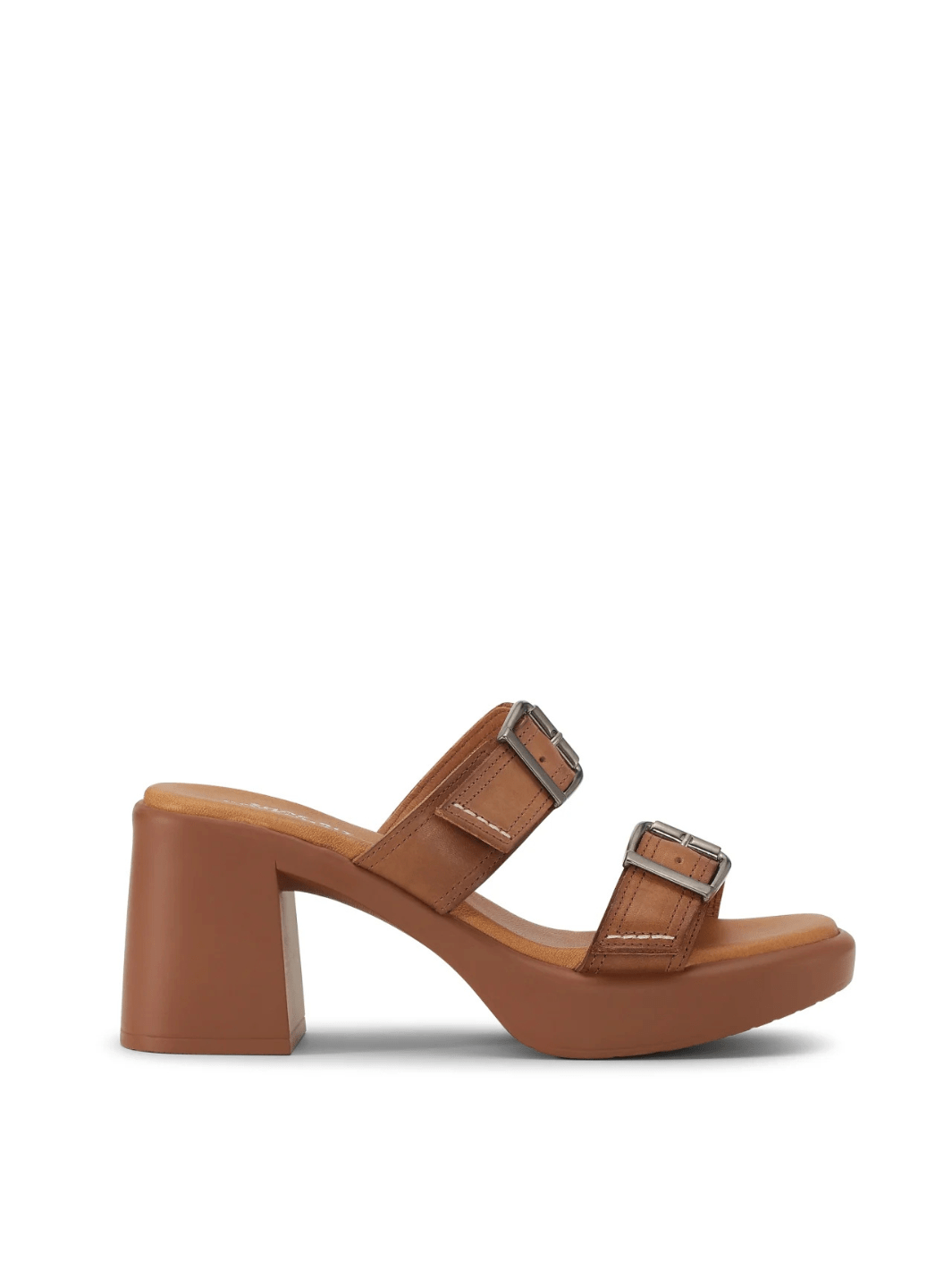 Shoe Biz Wales Cognac Plateau Sandal i Læder 36 Shoe Biz