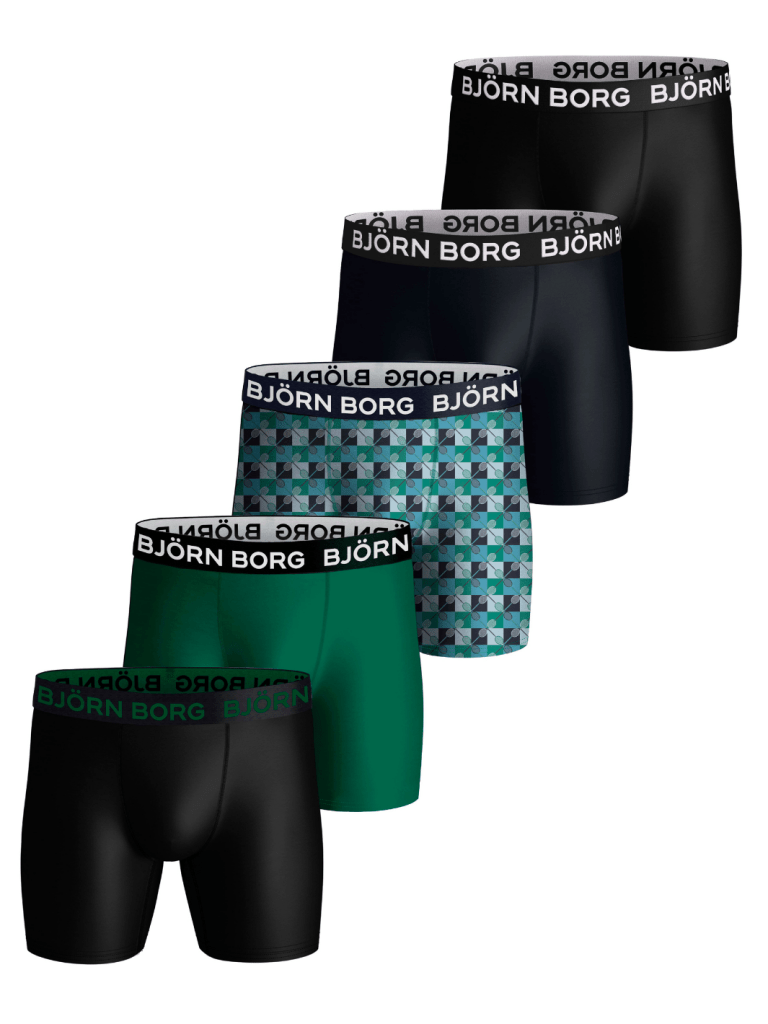 Sort Björn Borg 5 - Pack Performance Boxershorts M Björn Borg