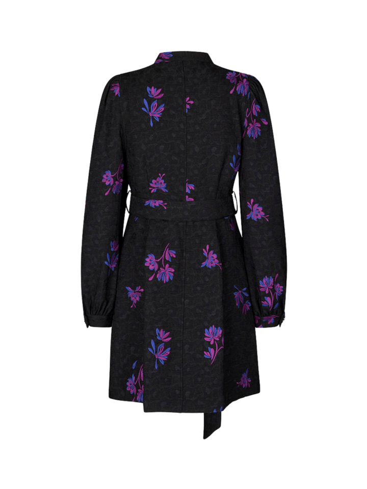 Sort blomstret Lynett Custommade Kjole 34/XS Custommade