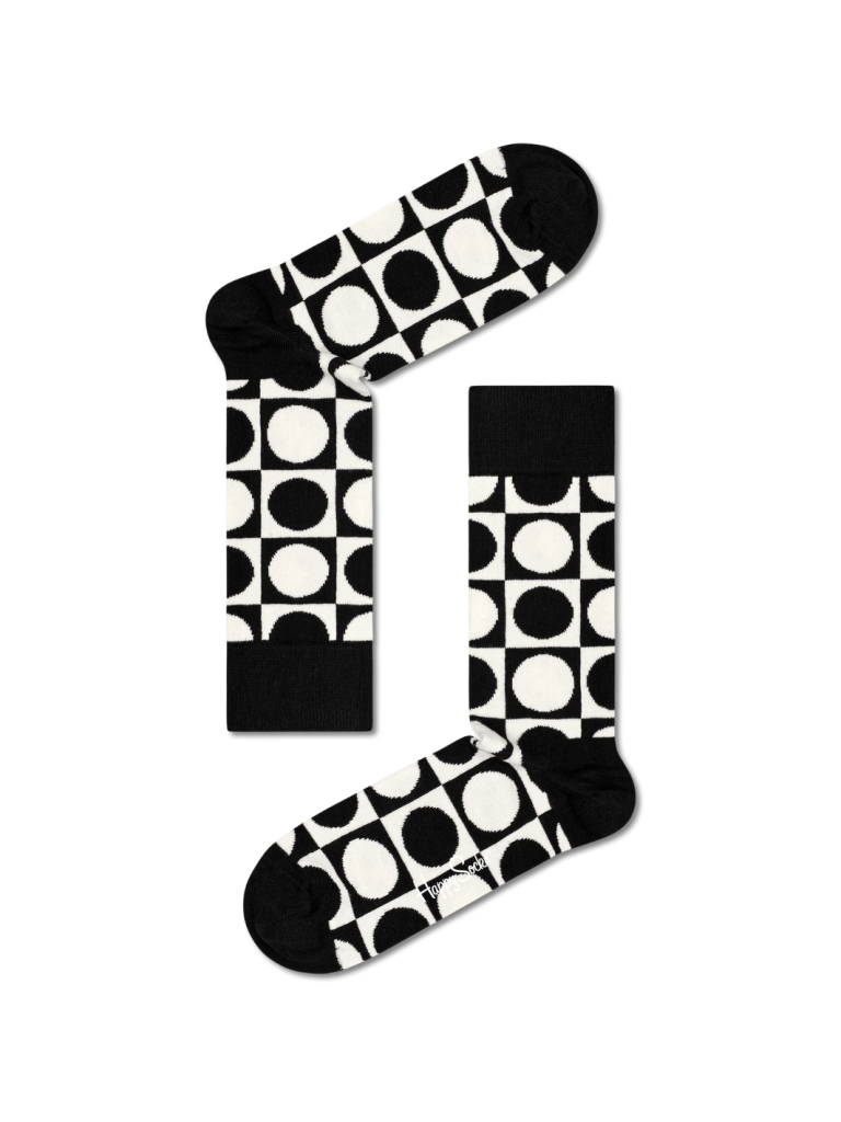 Sort & Hvid 4 - Pack Happy Socks Gaveæske Til Ham 41 - 46 Happy Socks