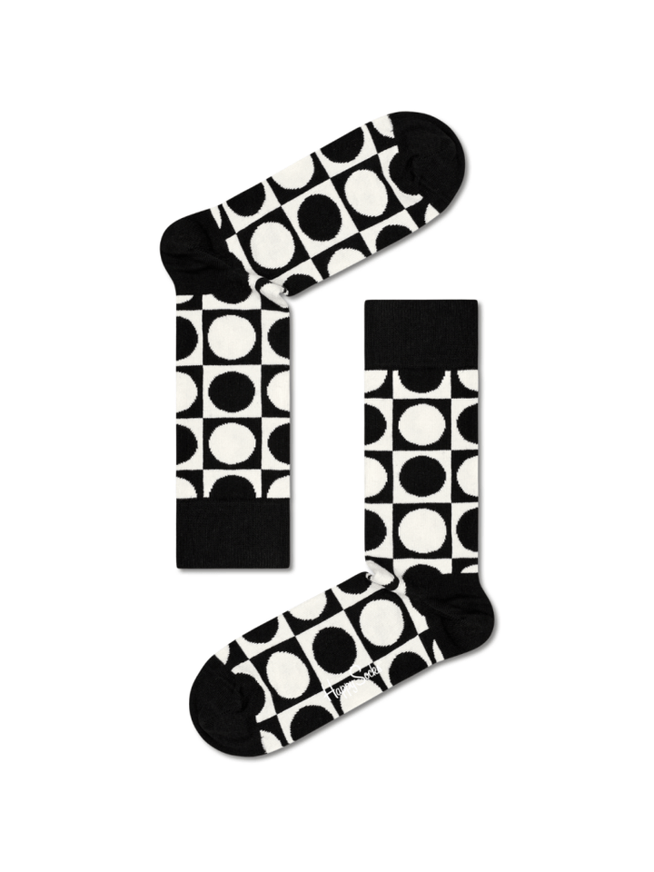 Sort & Hvid 4 - Pack Happy Socks Gaveæske Til Ham 41 - 46 Happy Socks